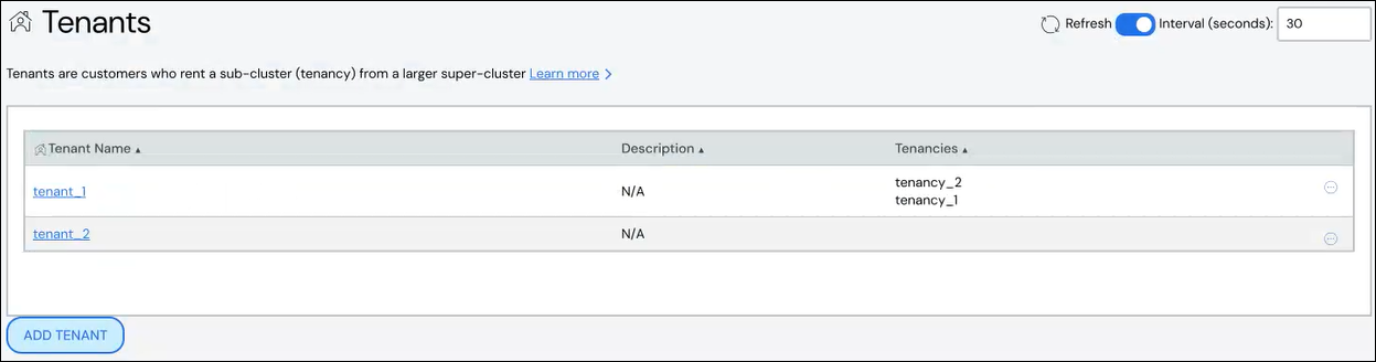 Tenants Page