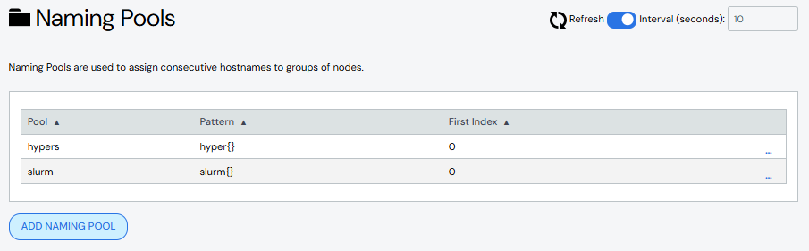 Naming Pool Page