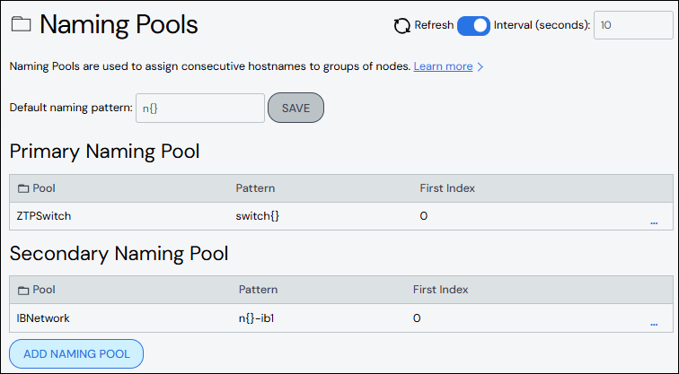 Naming Pool Page